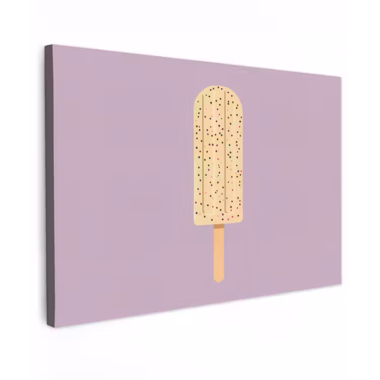 Canvas schilderij - Beige - Ijsje - Spikkels — 1