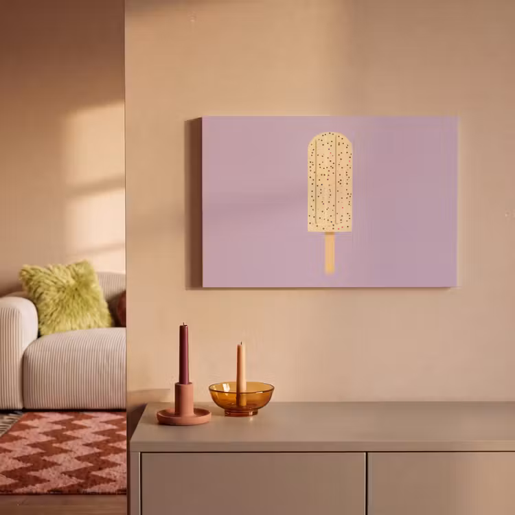 Canvas schilderij - Beige - Ijsje - Spikkels — 2