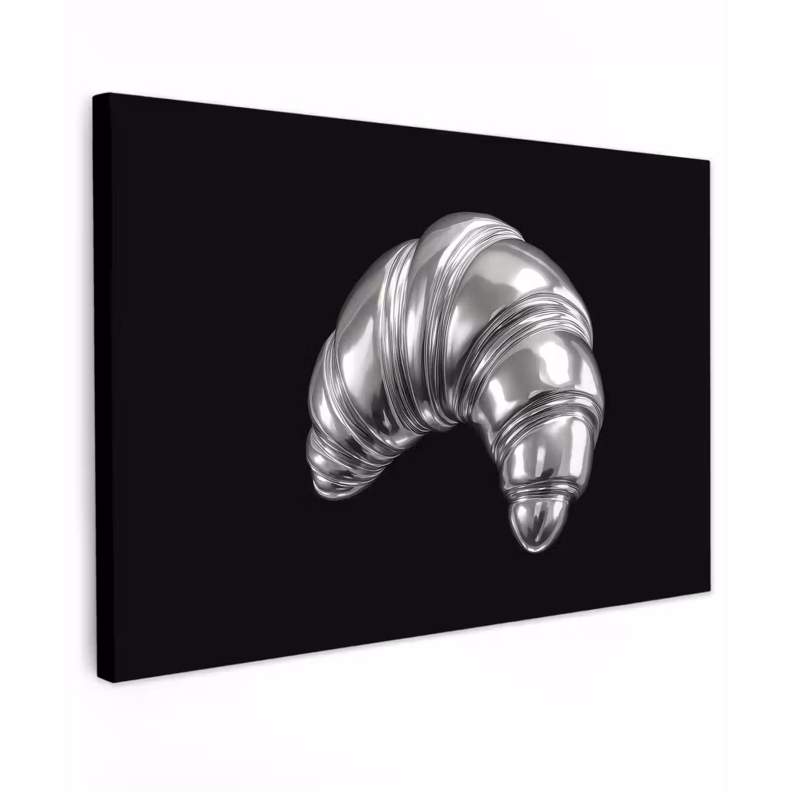 Canvas schilderij - Croissant - Metaal - Zilver — 1