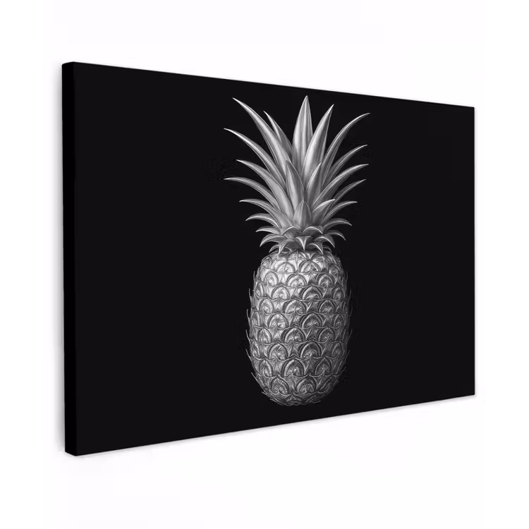 Canvas schilderij - Ananas - Gedetailleerd - Bladeren — 1