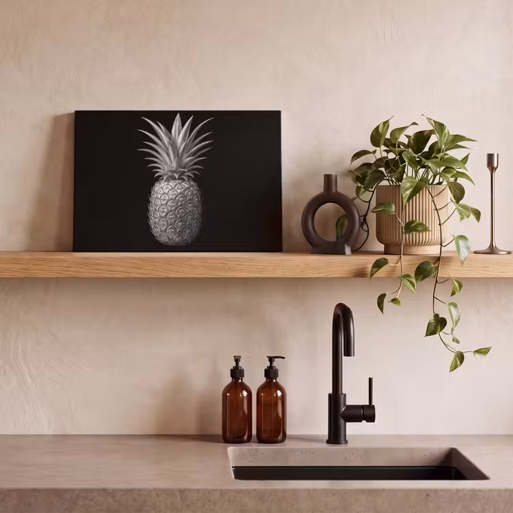 Canvas schilderij - Ananas - Gedetailleerd - Bladeren — 3