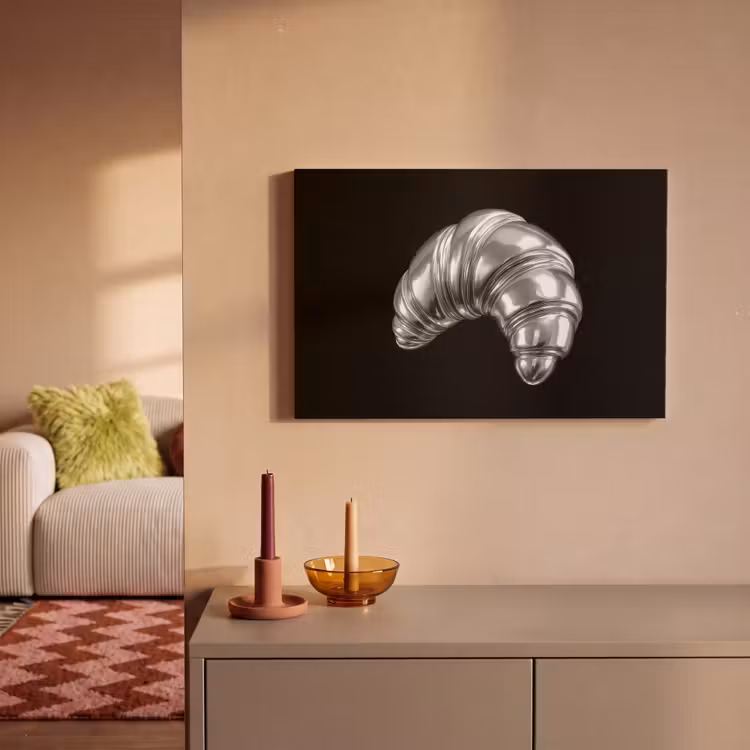 Canvas schilderij - Croissant - Metaal - Zilver — 2