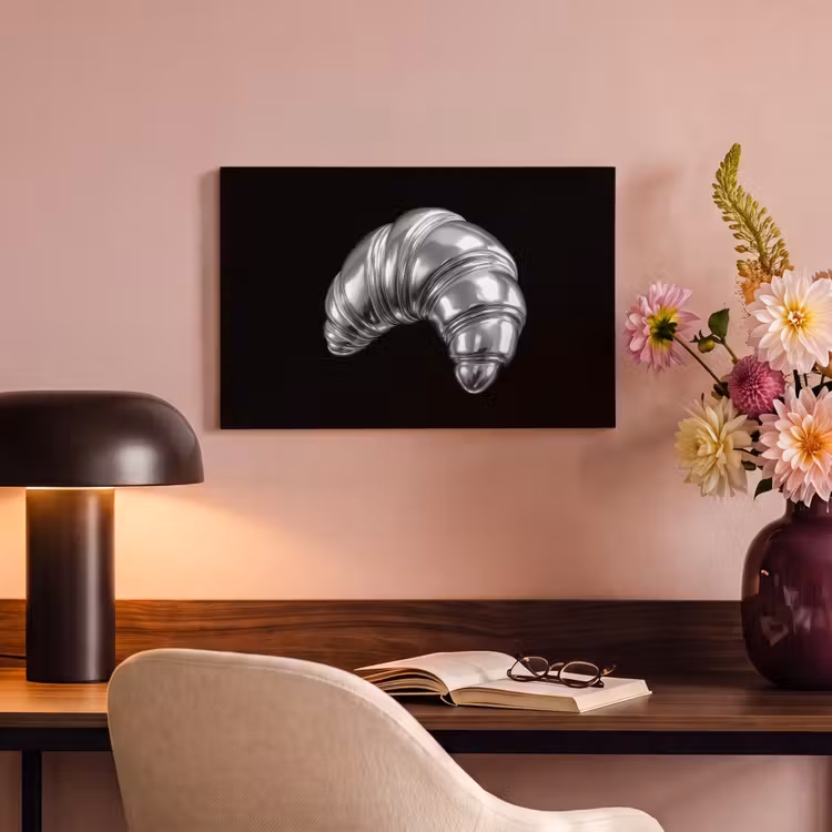 Canvas schilderij - Croissant - Metaal - Zilver — 4