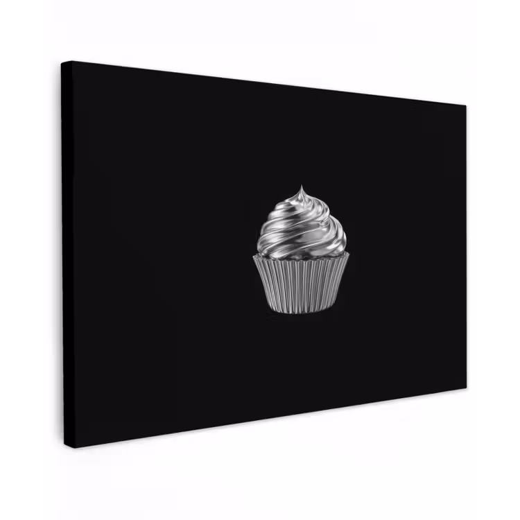 Canvas schilderij - Cupcake - Luxueus - Zilver — 1