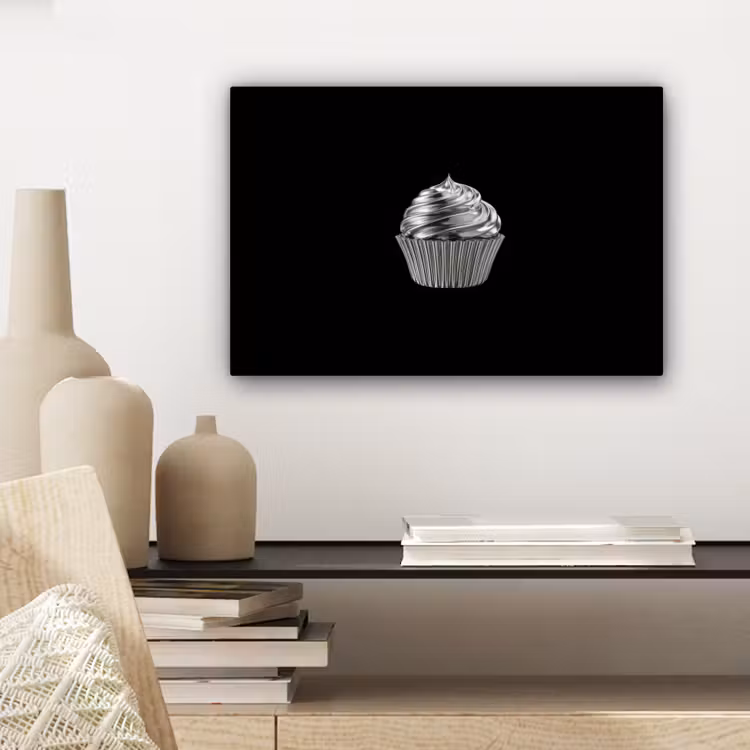 Canvas schilderij - Cupcake - Luxueus - Zilver — 5