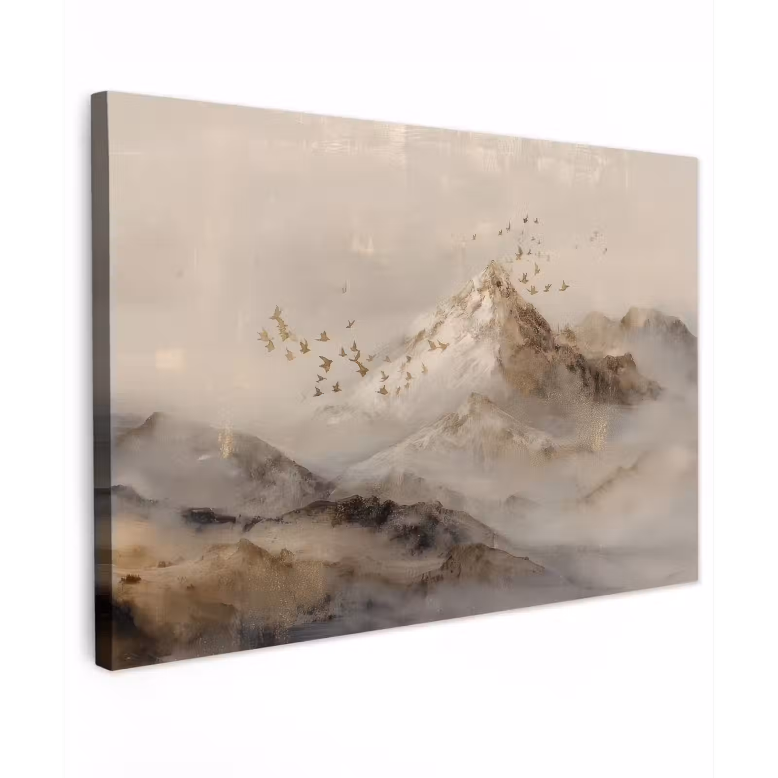 Canvas schilderij - Berglandschap - Mist - Penseelstreken — 1