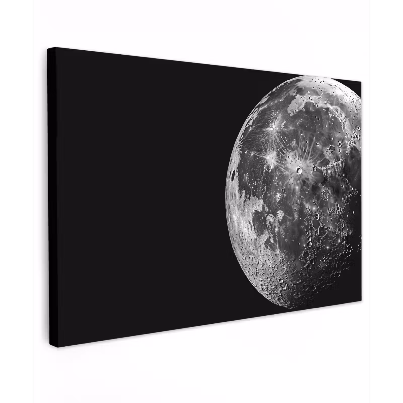 Canvas schilderij - Close-up - Maan - Wit - Textuur — 1