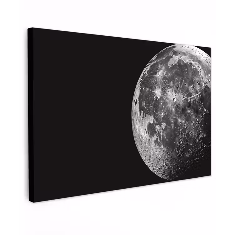 Canvas schilderij - Close-up - Maan - Wit - Textuur — 1