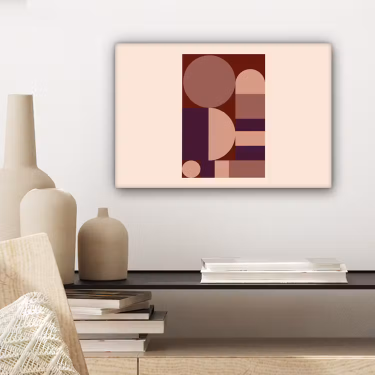 Canvas schilderij - Geometrisch - Cirkels - Rood — 5
