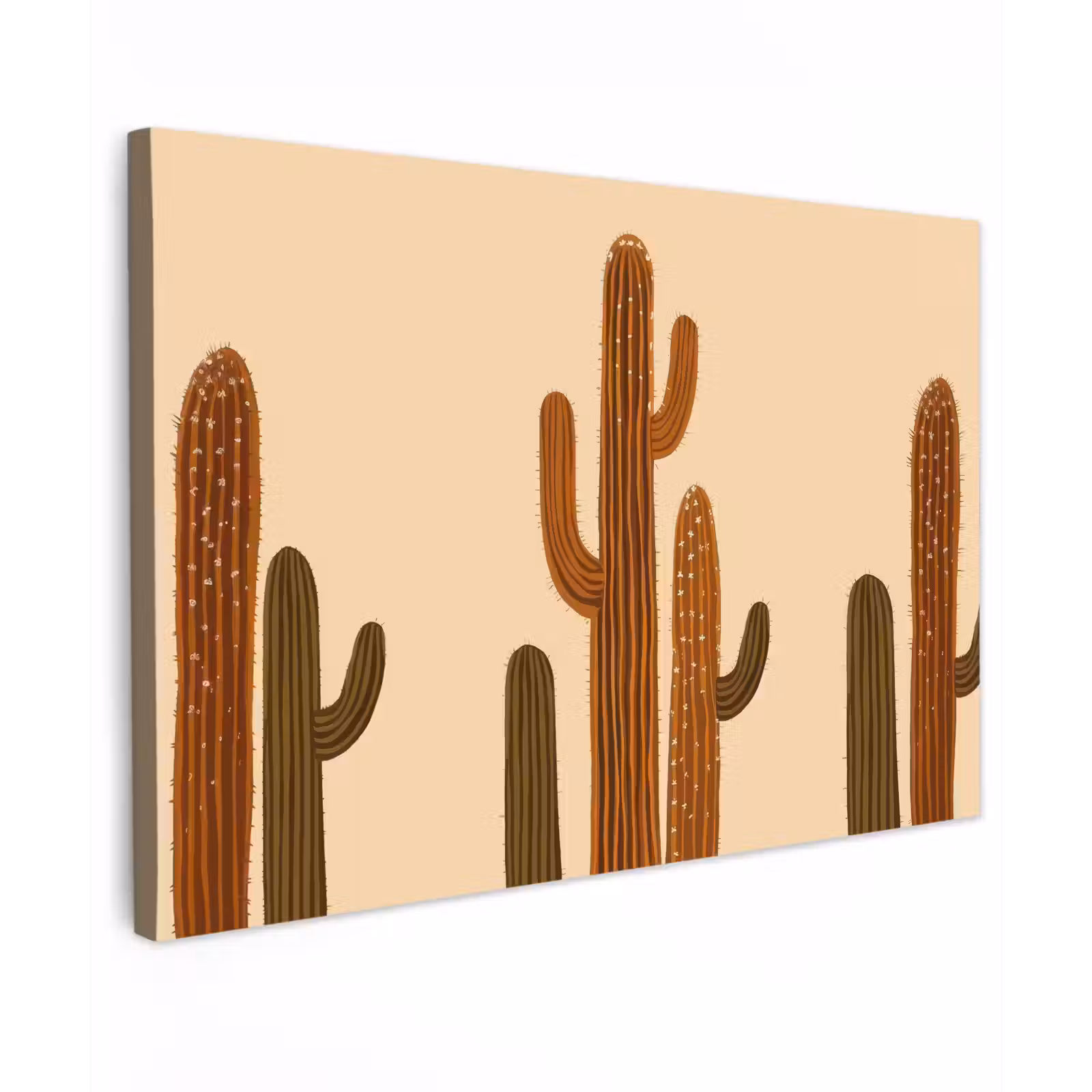 Canvas schilderij - Cactus - Woestijn - Zand - Bruin — 1