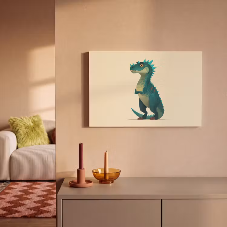 Canvas schilderij - Dinosaurus - Turquoise - Stekels — 2