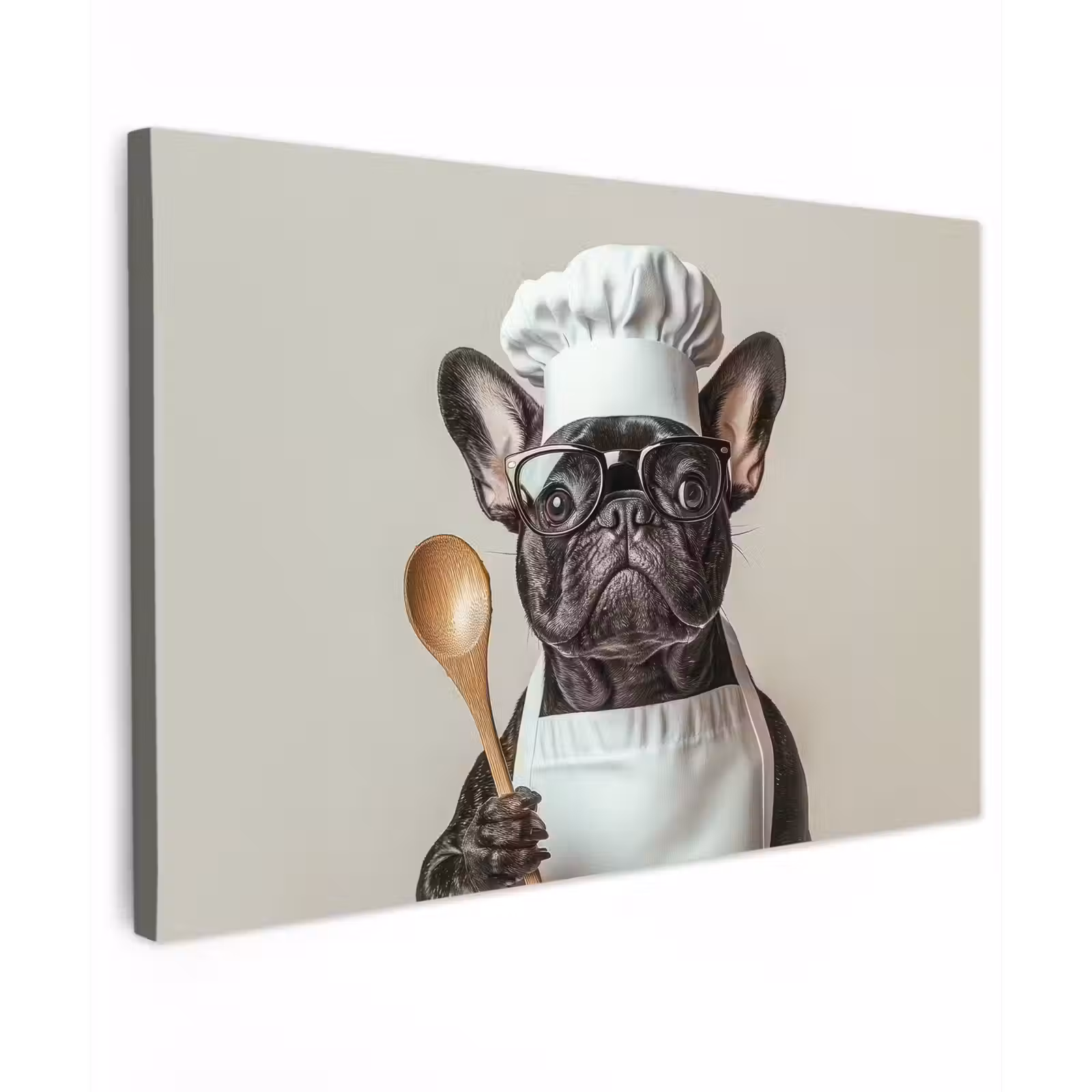 Canvas schilderij - Bril - Hond - Kok — 1