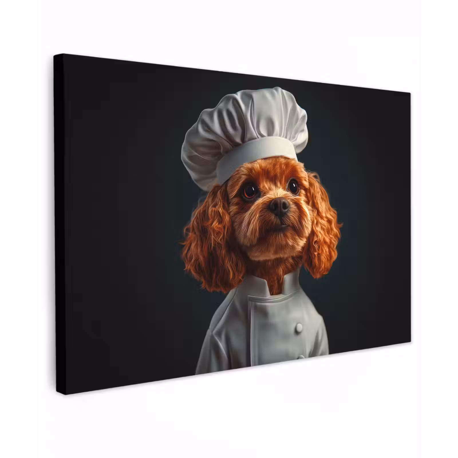 Canvas schilderij - Bruin - Kok - Hondje — 1