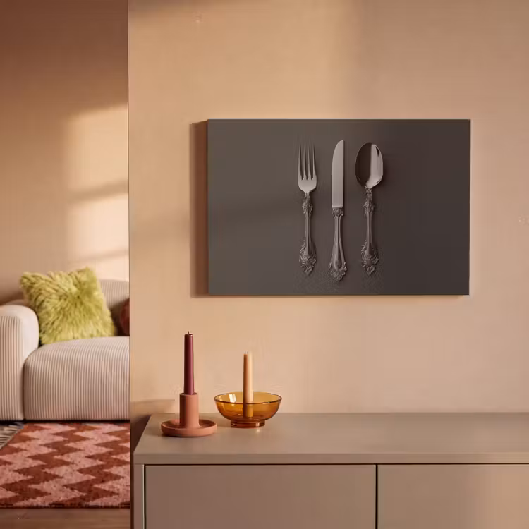 Canvas schilderij - Bestek - Zwart — 2