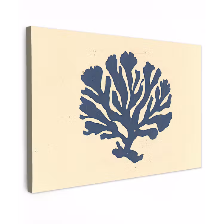Canvas schilderij - Blauw koraal - Vertakkingen - Beige — 1