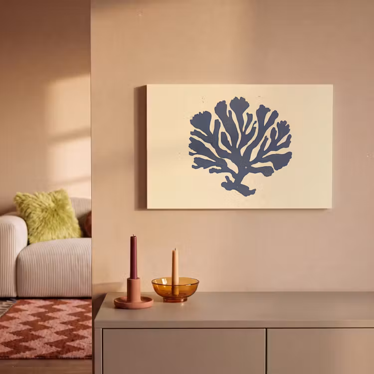 Canvas schilderij - Blauw koraal - Vertakkingen - Beige — 2