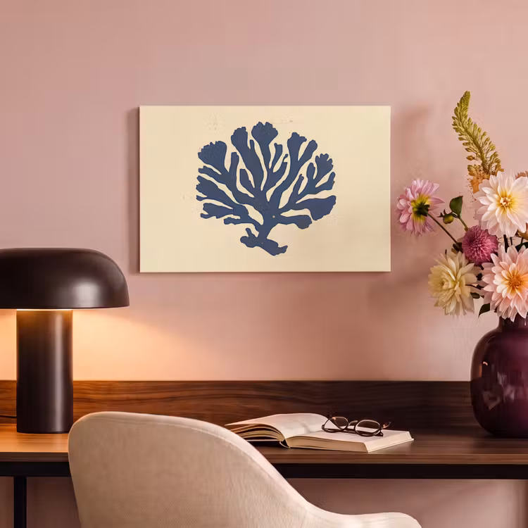 Canvas schilderij - Blauw koraal - Vertakkingen - Beige — 4