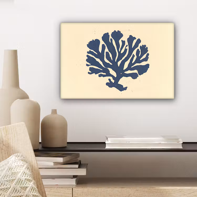 Canvas schilderij - Blauw koraal - Vertakkingen - Beige — 5