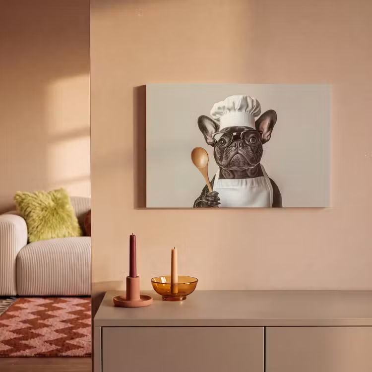 Canvas schilderij - Bril - Hond - Kok — 2
