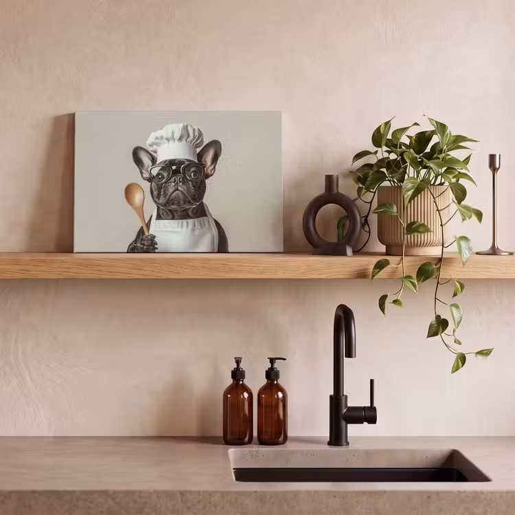 Canvas schilderij - Bril - Hond - Kok — 3