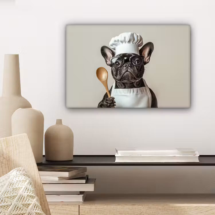 Canvas schilderij - Bril - Hond - Kok — 5