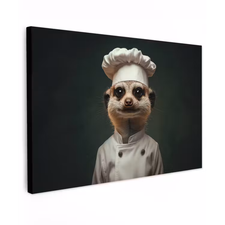 Canvas schilderij - Dier - Kok - Stokstaartje — 1