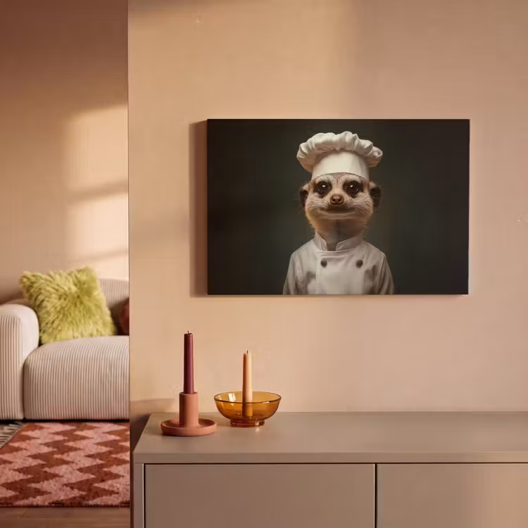 Canvas schilderij - Dier - Kok - Stokstaartje — 2