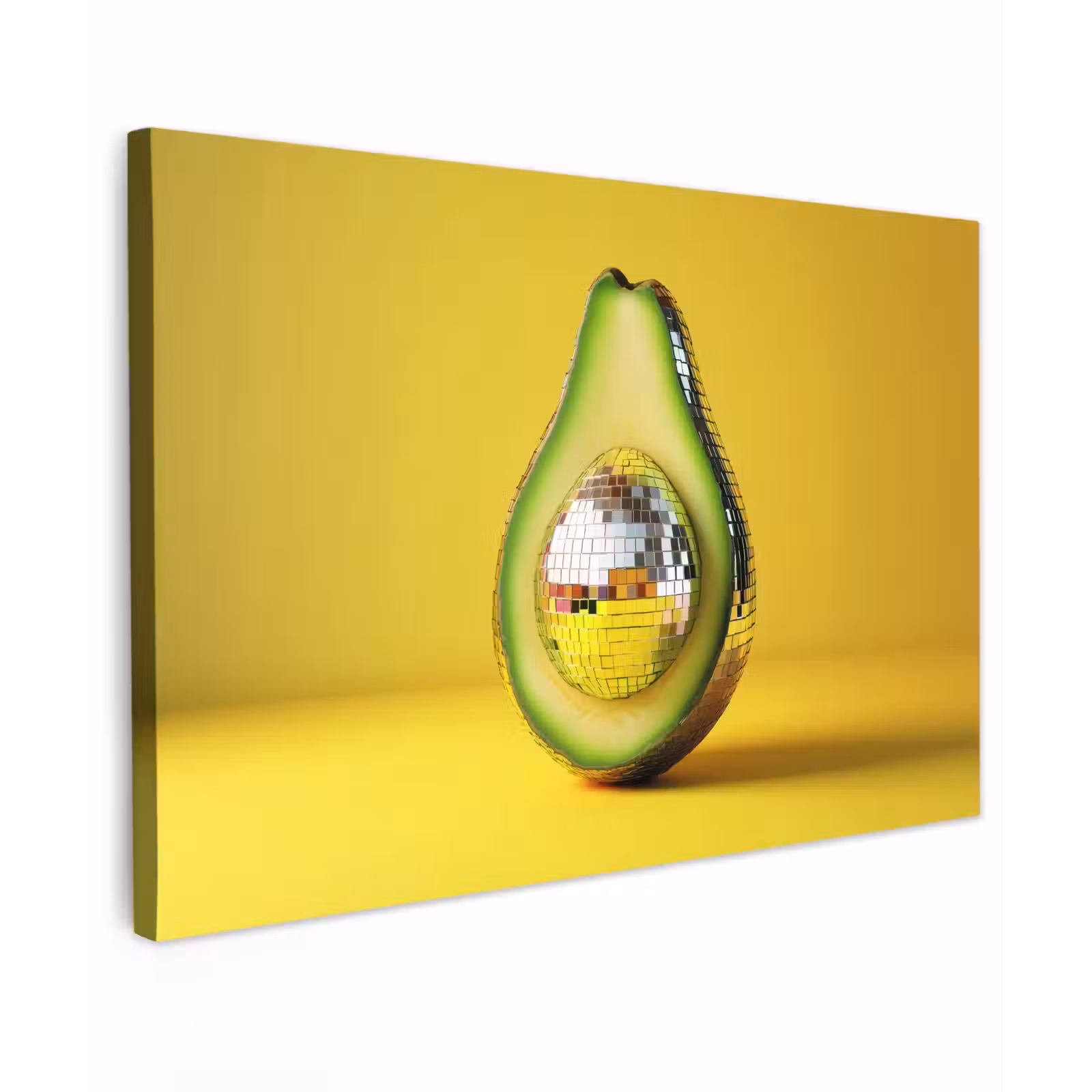 Canvas schilderij - Avocado - Discobal - Geel - Glitter — 1