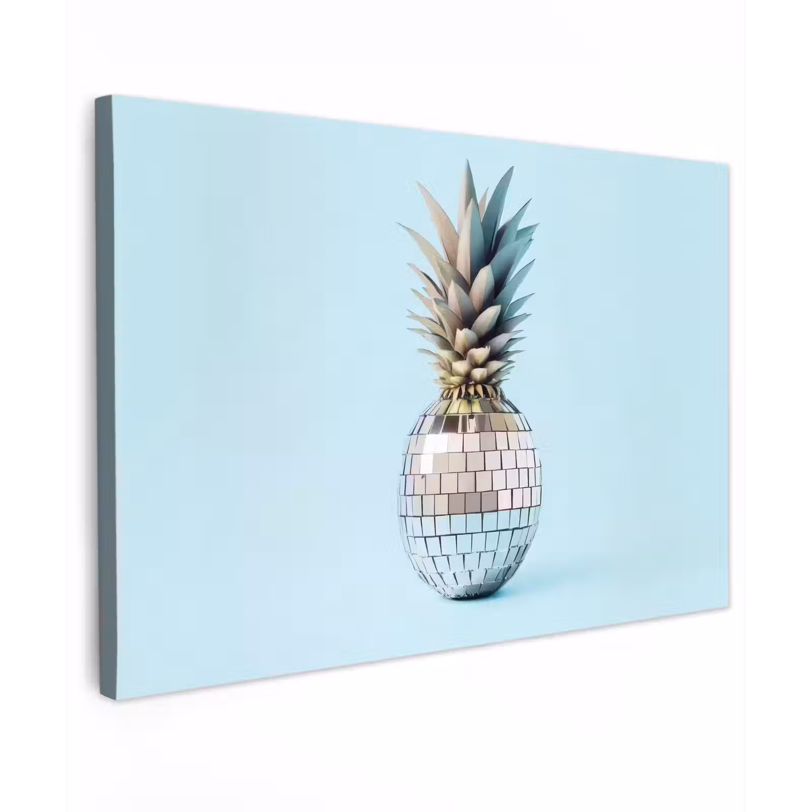 Canvas schilderij - Blauw - Ananas - Disco - Discobal — 1