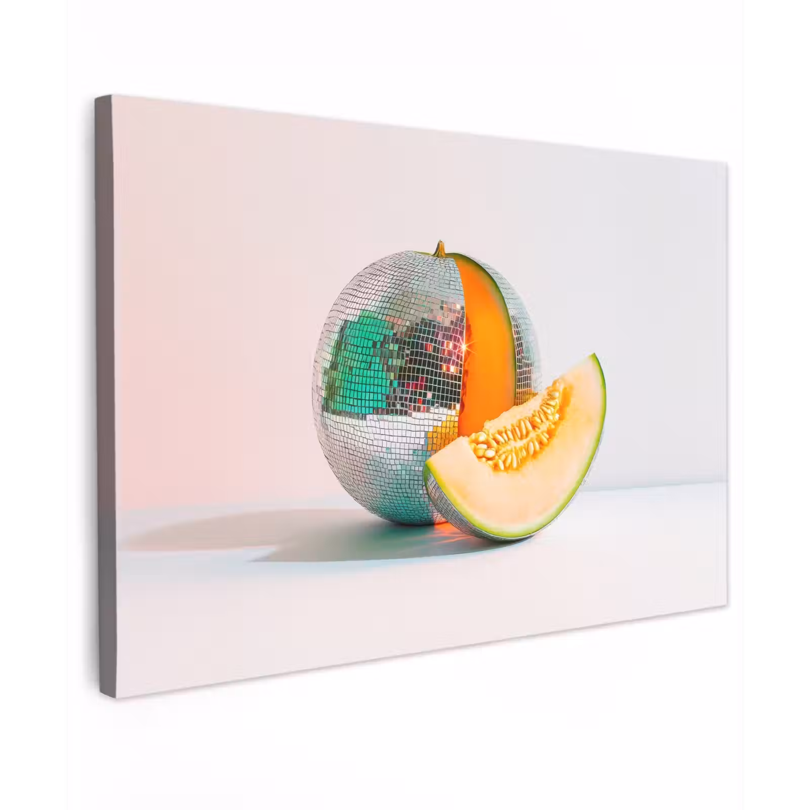 Canvas schilderij - Disco - Discobal - Meloen - Pastel — 1