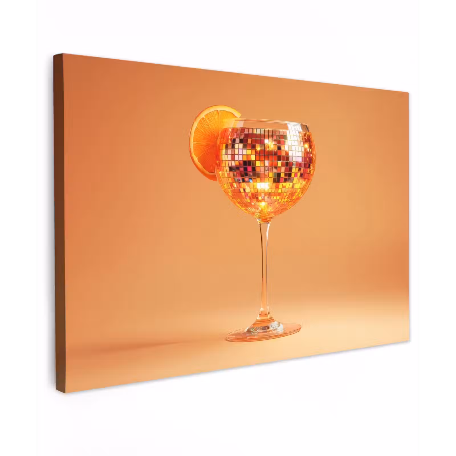 Canvas schilderij - Drank - Oranje - Glitter - Disco — 1
