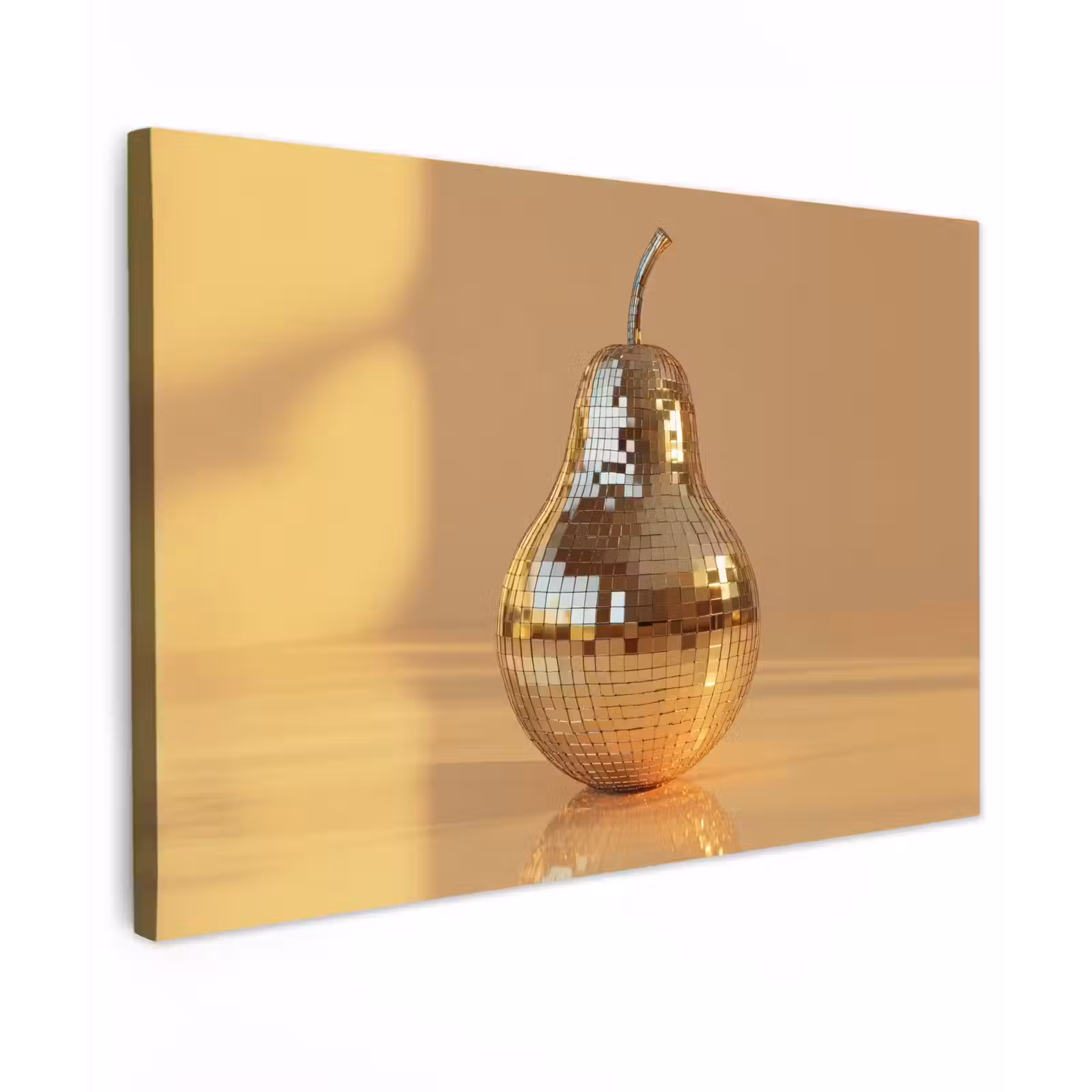 Canvas schilderij - Goud - Disco - Glitter - Peer — 1