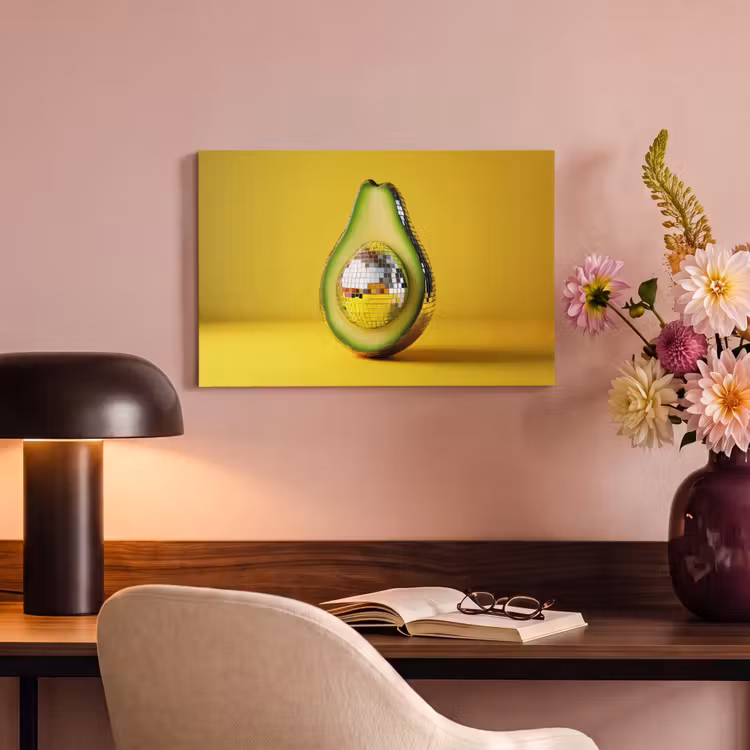 Canvas schilderij - Avocado - Discobal - Geel - Glitter — 4