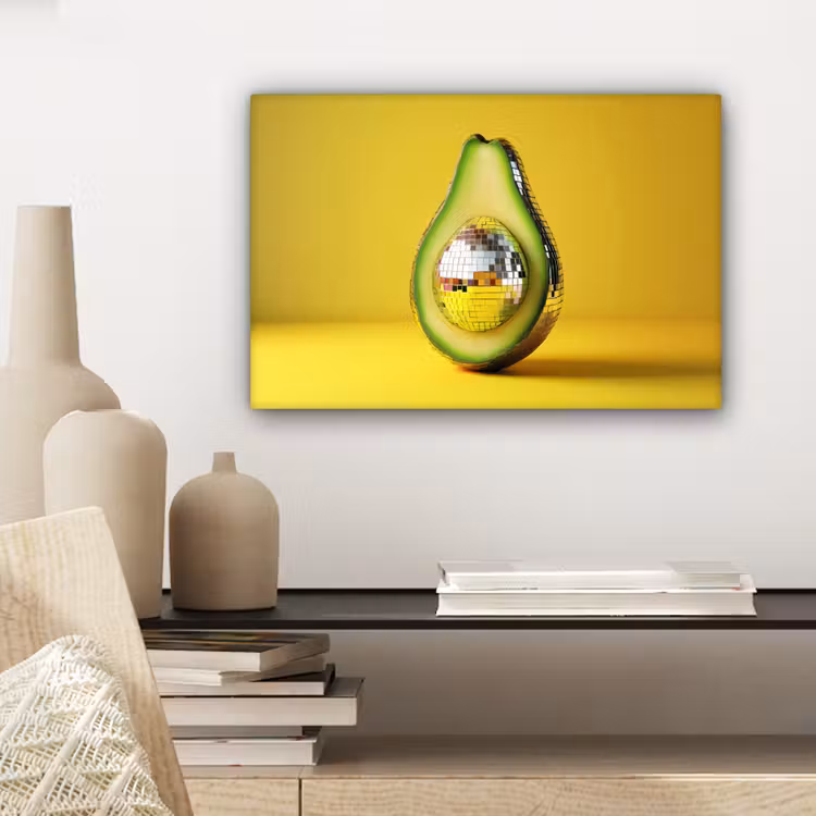 Canvas schilderij - Avocado - Discobal - Geel - Glitter — 5