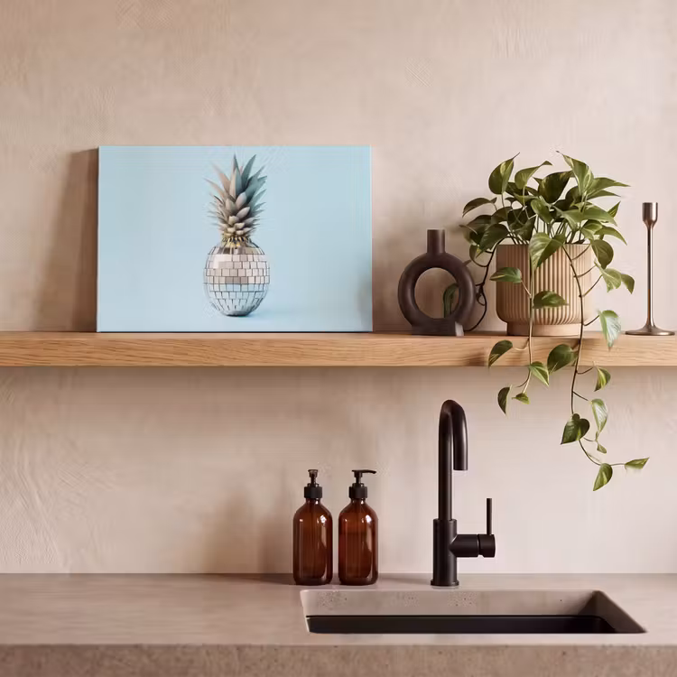 Canvas schilderij - Blauw - Ananas - Disco - Discobal — 3