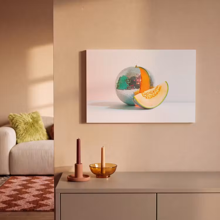 Canvas schilderij - Disco - Discobal - Meloen - Pastel — 2