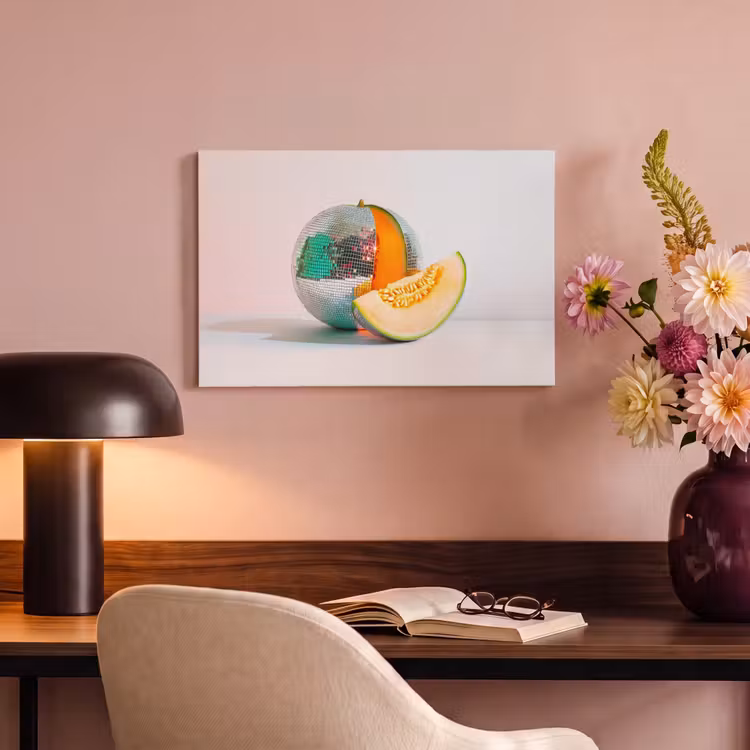 Canvas schilderij - Disco - Discobal - Meloen - Pastel — 4