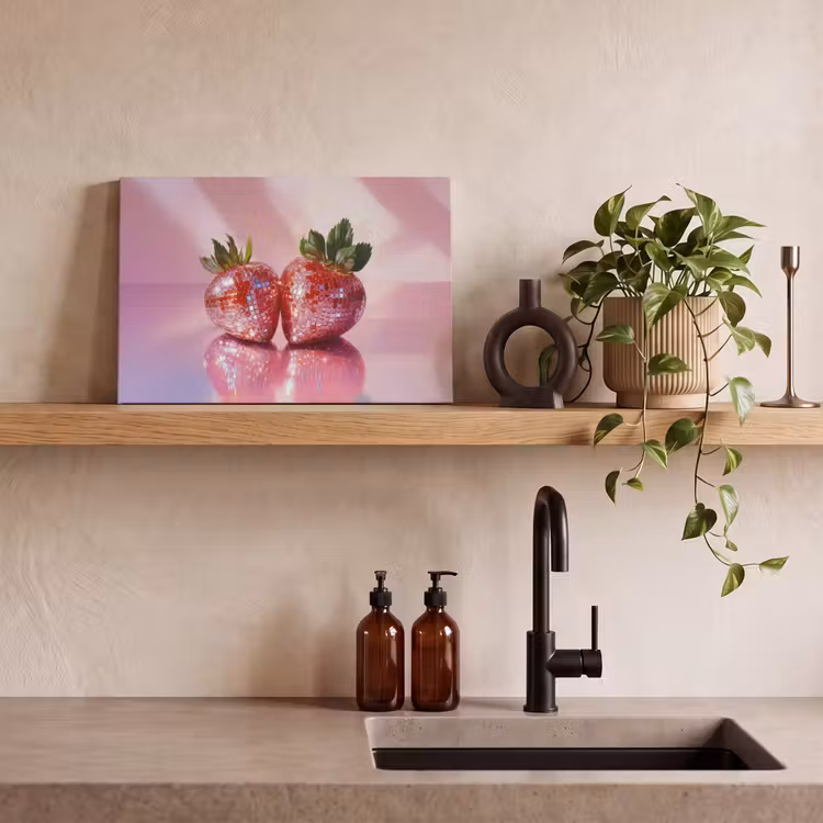 Canvas schilderij - Disco - Fruit - Glitter - Strawberry — 3