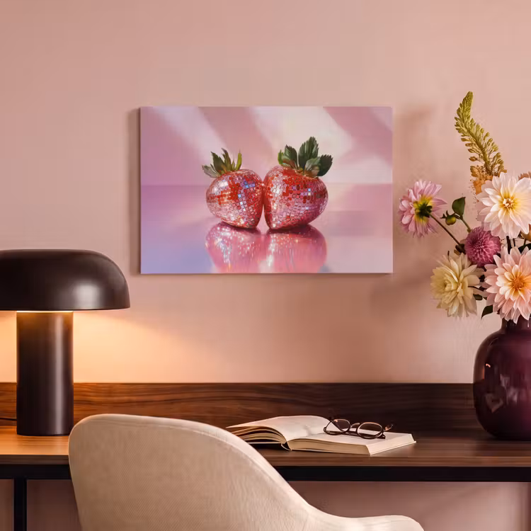 Canvas schilderij - Disco - Fruit - Glitter - Strawberry — 4