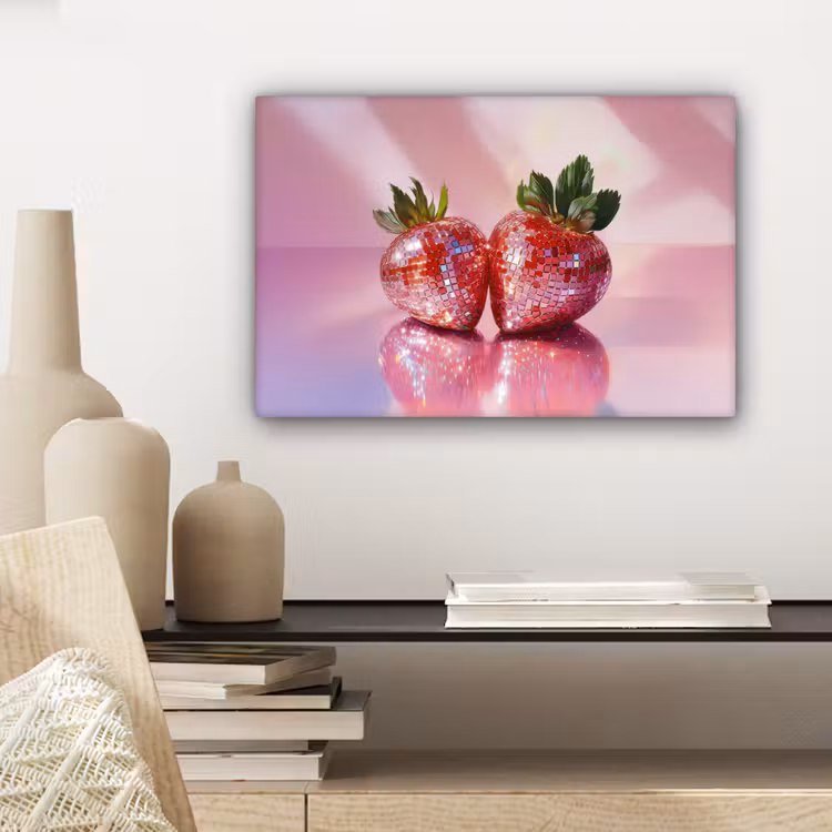 Canvas schilderij - Disco - Fruit - Glitter - Strawberry — 5