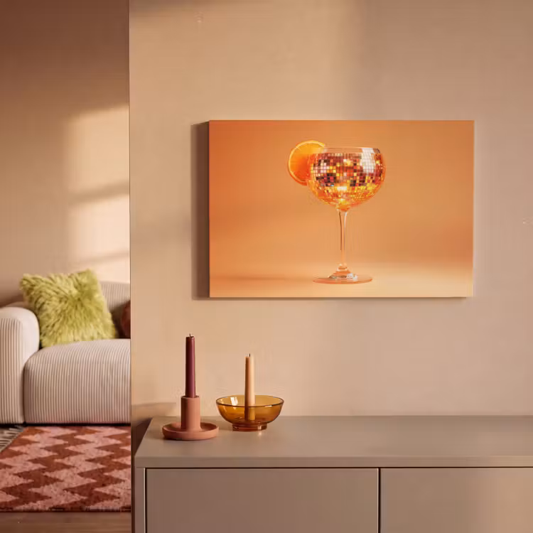 Canvas schilderij - Drank - Oranje - Glitter - Disco — 2