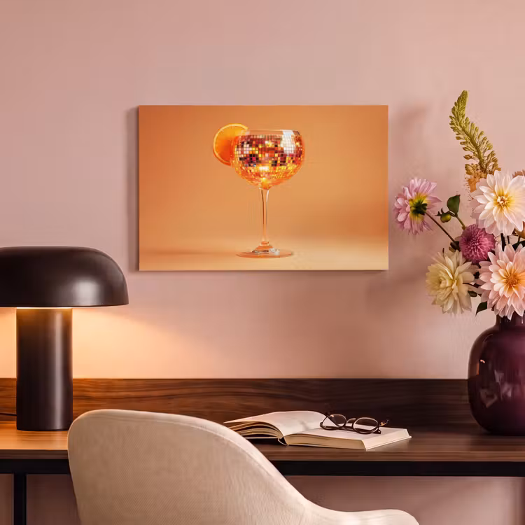 Canvas schilderij - Drank - Oranje - Glitter - Disco — 4