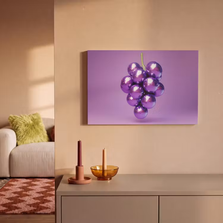Canvas schilderij - Druif - Disco - Glitter - Paars — 2