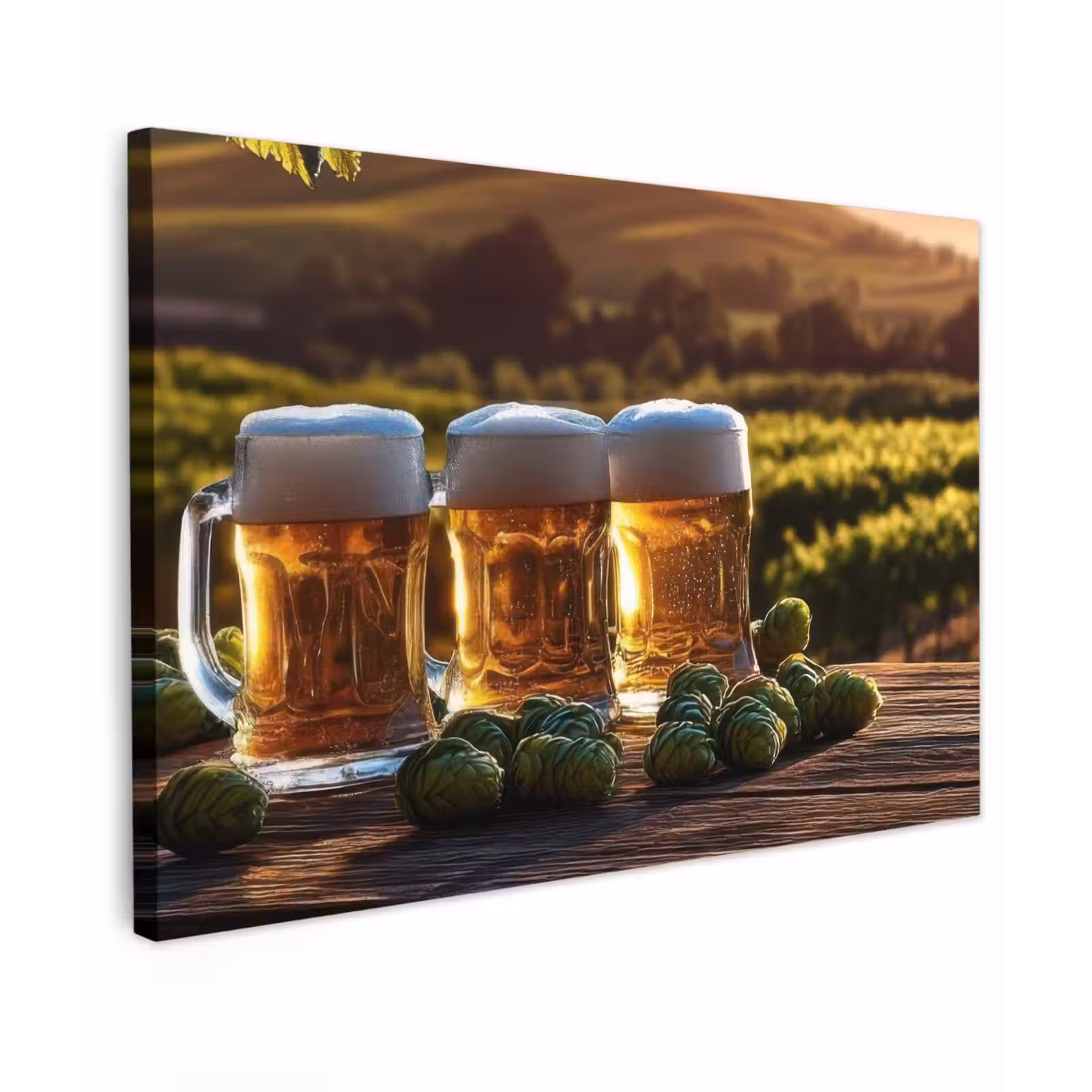 Canvas schilderij - Bier - Hop - Landschap — 1