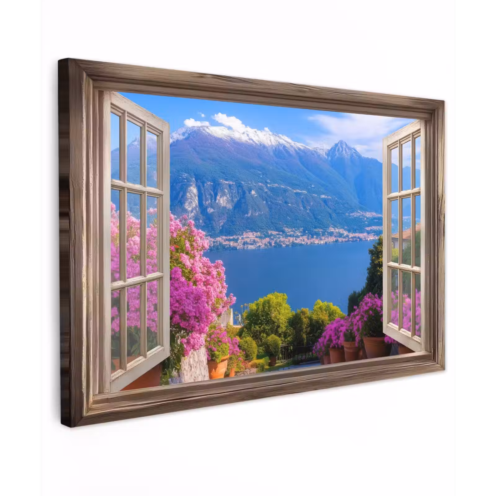 Canvas schilderij - Doorkijk - Berg - Landschap - Uitzicht - Meer — 1