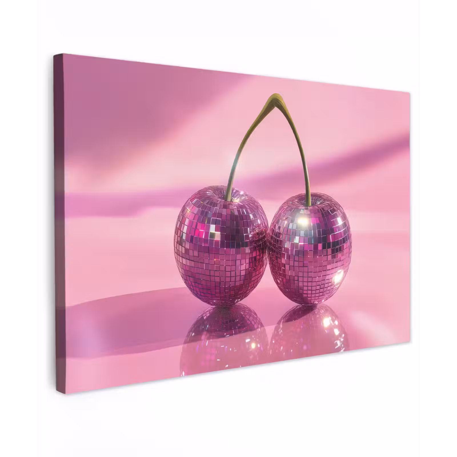 Canvas schilderij - Glitter - Discobol - Roze - Kersen — 1