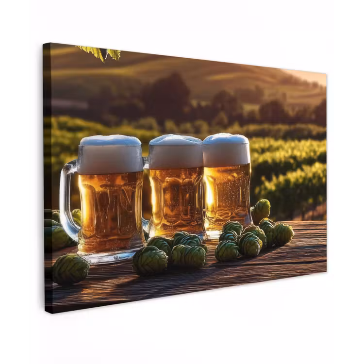 Canvas schilderij - Bier - Hop - Landschap — 1