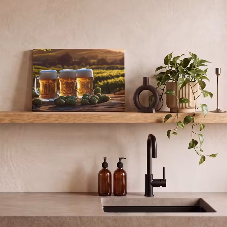 Canvas schilderij - Bier - Hop - Landschap — 3