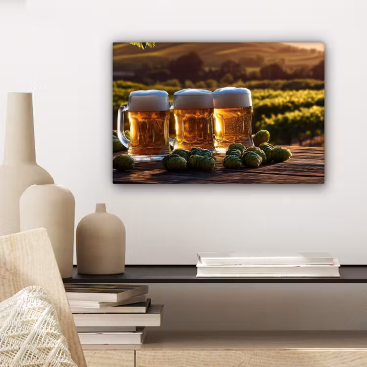 Canvas schilderij - Bier - Hop - Landschap — 5