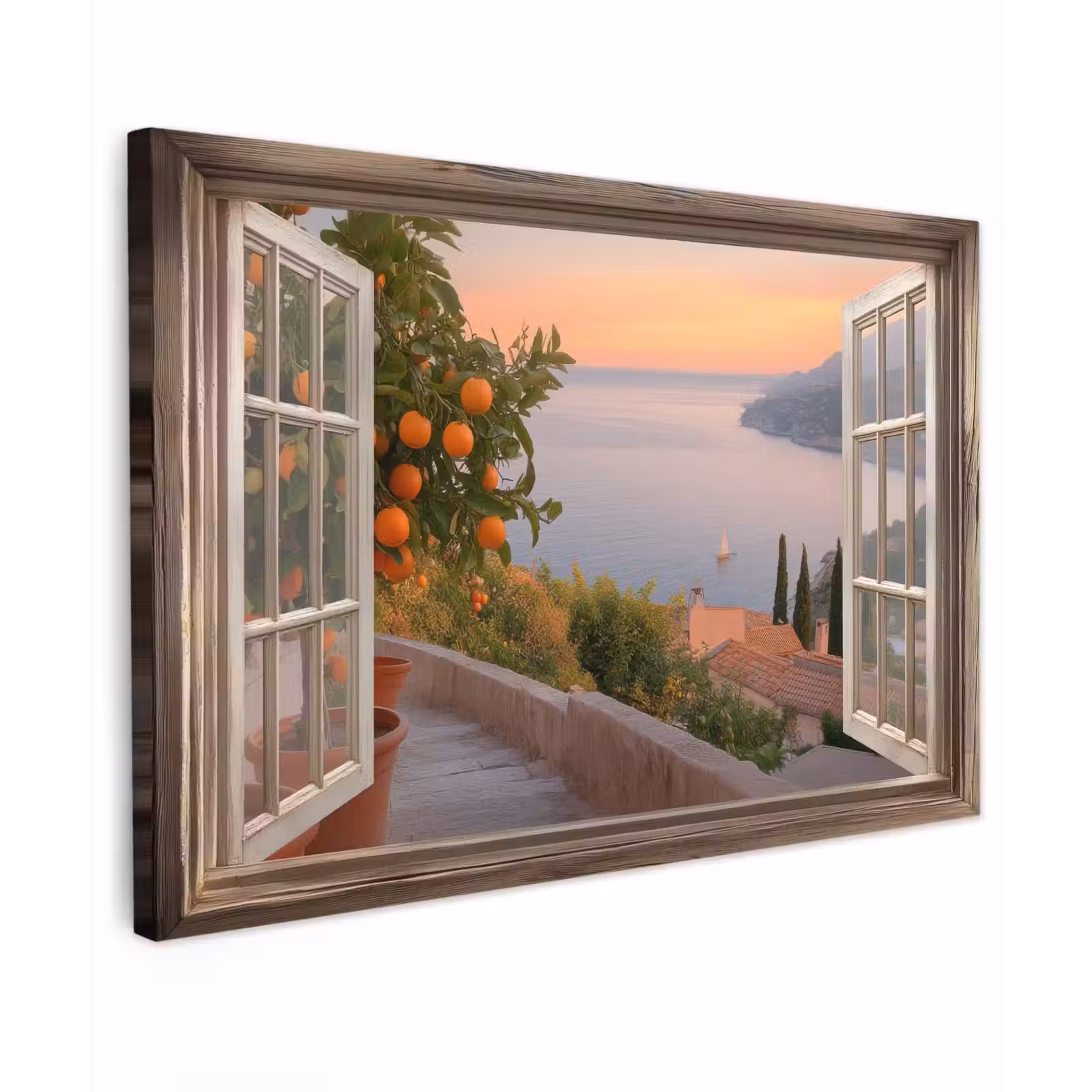 Canvas schilderij - Doorkijk - Uitzicht - Meer - Landschap — 1